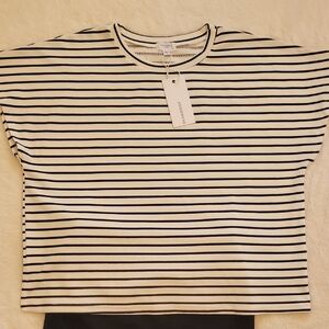 Striped Black and White Women's Blouse